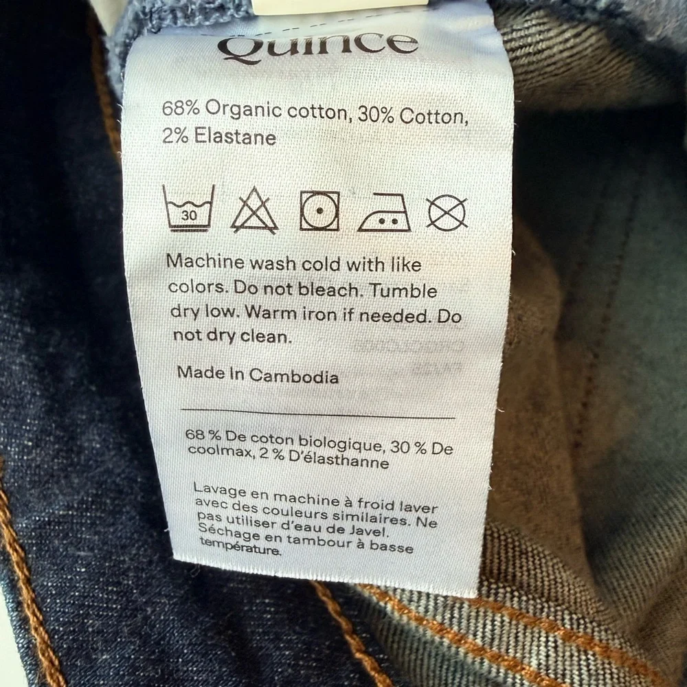 Quince Warren Stretch Slim Straight Jeans 35x34 - Picture 6 of 8